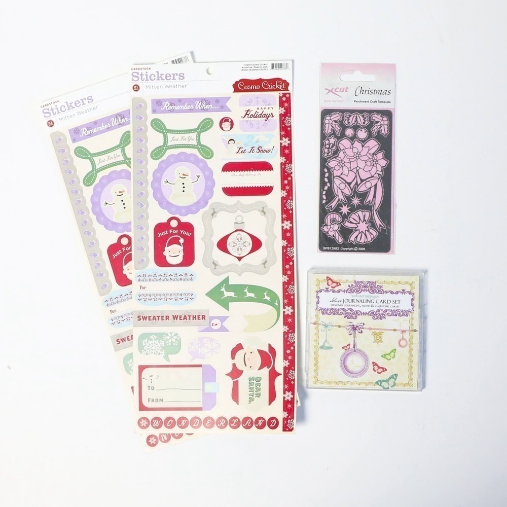 Set of scrapbooking materials new Christmas Winter cut outs Xcut cards paper